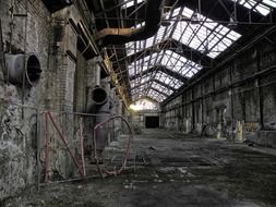 hall of an abandoned factory