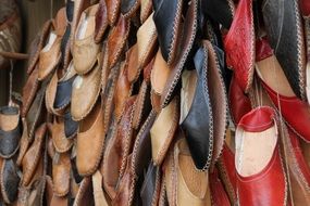 souvenir shoes on the egypt market