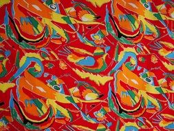 beautiful ornament on cotton