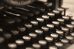 keyboard of a vintage typewriter