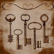 Broen picture of vintage keys