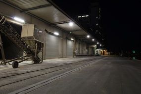 warehouse in the evening