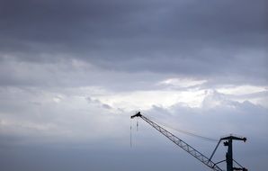 arm of Port Crane at clouds, france, brest