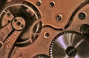 Clockwork of Pocket Watch, macro, detail