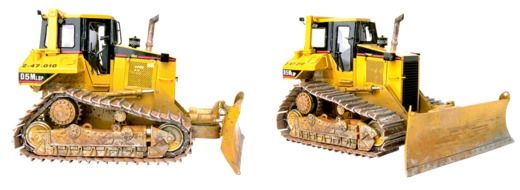 bulldozer on the white background as a 3d model