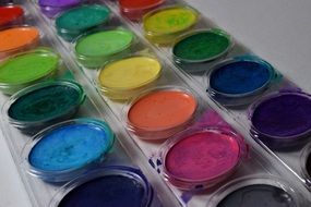 Close-up of multicolored watercolors