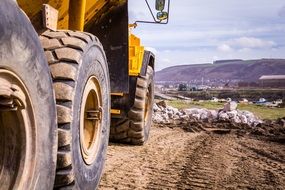 large dump truck at a construction site