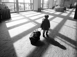 travelling girl with luggage