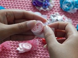 fabric flowers as handmade
