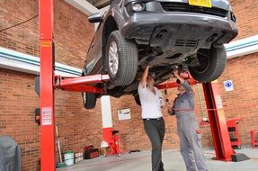 car repair in the workshop