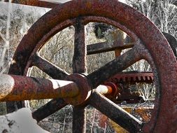 rusty wheel in gear