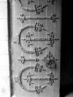 Fancy metal work on the door