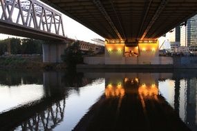 concrete and metal bridge construction