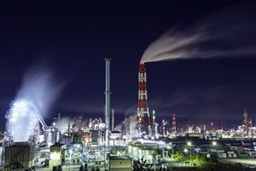 industrial complex under the night sky