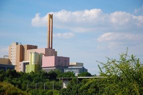 panorama of an industrial plant in Würzburg