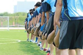 sports team on the football field
