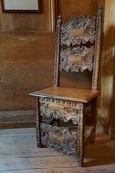 beautiful medieval Chair, Wood Carving