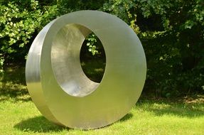 metal Circle, modern Art object in park