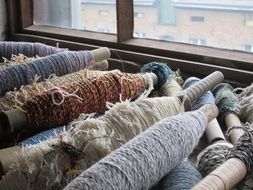 rolls of yarn