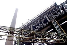 chimney of a blast furnace at an industrial plant