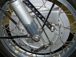 closeup motorcycle wheel