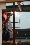 welding work at a construction site