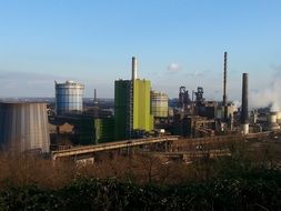 panoramic view of the industrial area in Duisburg