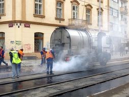 asphalt laying in prague