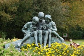 Children as a stone Statue