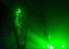 green lights for a construction crane