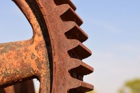 rusty gear in outdoors