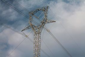 big power pole on the background of a beautiful sky