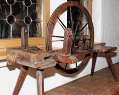 antique yarn machine in the Museum