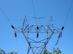 powerline on a blue sky background