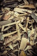 wood chips on a heap