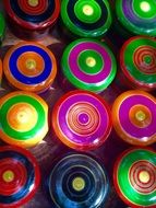 colorful multicolored can lids