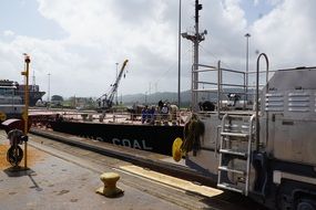equipment on the banks of the Panama Canal