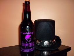beer bottle and hipster hat