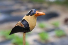 bird with orange beak, Wooden Sculpture
