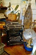 antique typewriter and vintage items