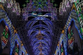 colorful illumination at a street party