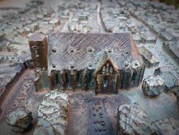 Verden cathedral in bronze model of city