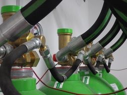 Industrial gas tanks with Pipes