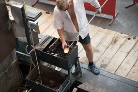 top view on glass blower