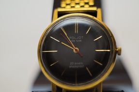 dial of a mechanical watch without numbers close-up