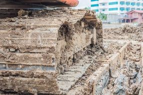 heavy equipment in the mud