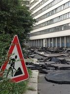 Construction work on a road