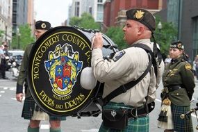 parade with a bass drum