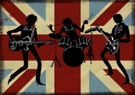 British Band Silhouette drawing