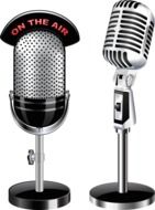 two vintage microphones